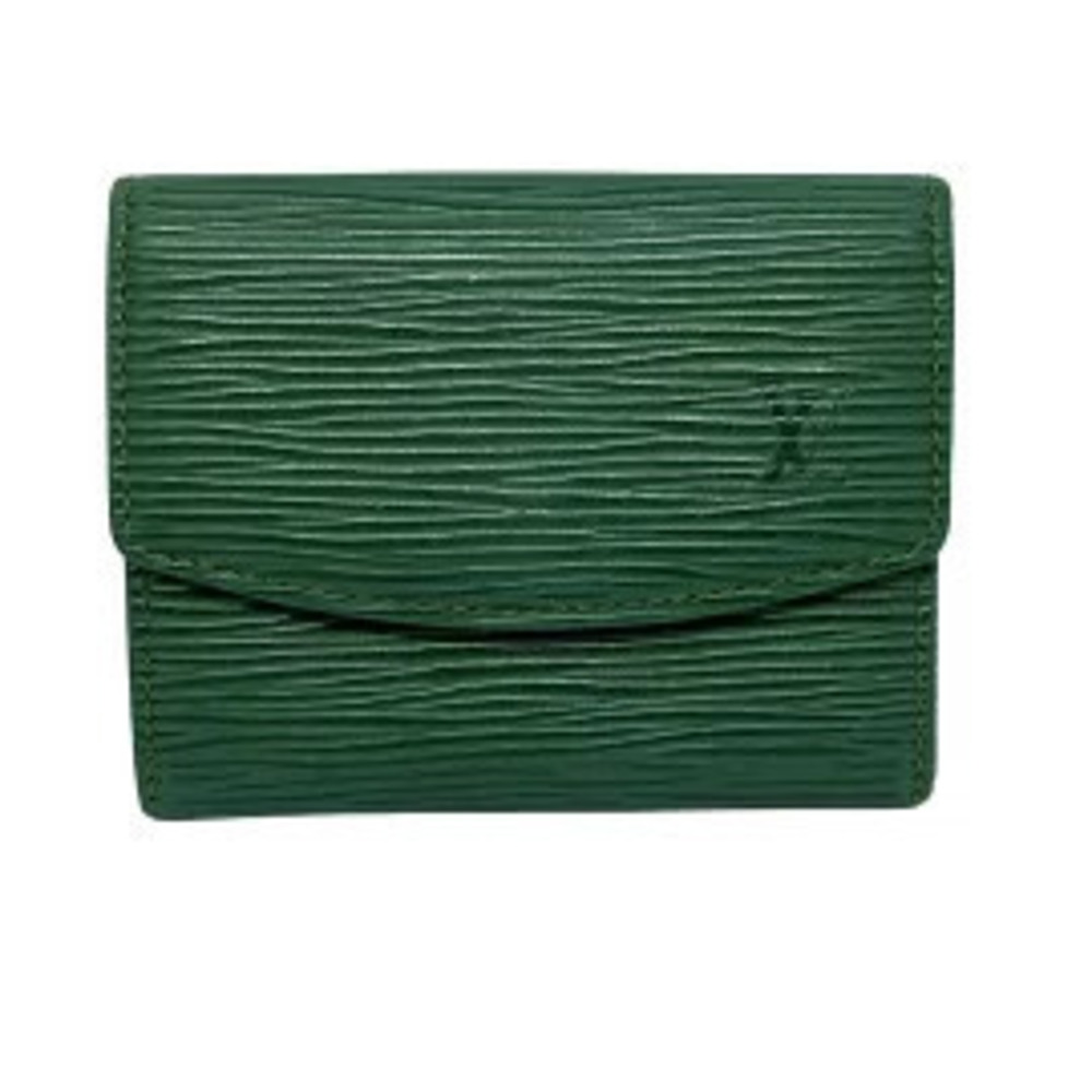 LOUIS VUITTON Portemonnaie coin case Wallet Borneo Green Leather